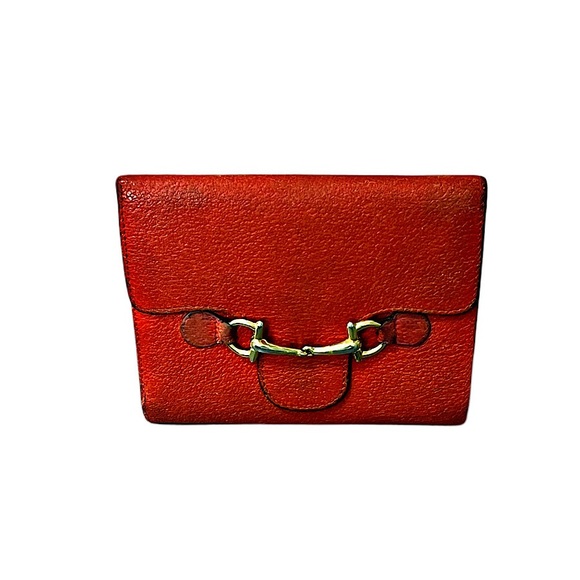 Authentic Gucci Orange Leather Horsebit Wallet - Picture 1 of 13